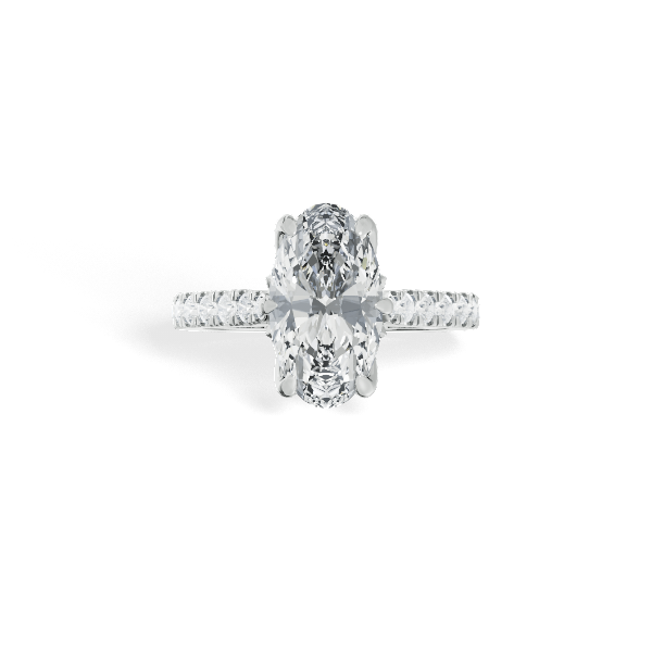 Moval Solitaire Lab Grown Diamond Set Engagement Ring 360° view